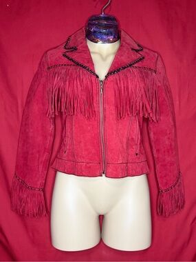 Women’s Red Suede Fringe Jacket - Brand: Cripple Creek